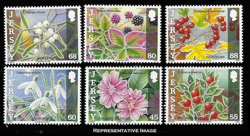 12 Tropical Flower Postage Stamps // UNUSED // Orange // Green // Paradise  Flower // Royal Poinciana // Chinese Hibiscus // Gloriosa Lily